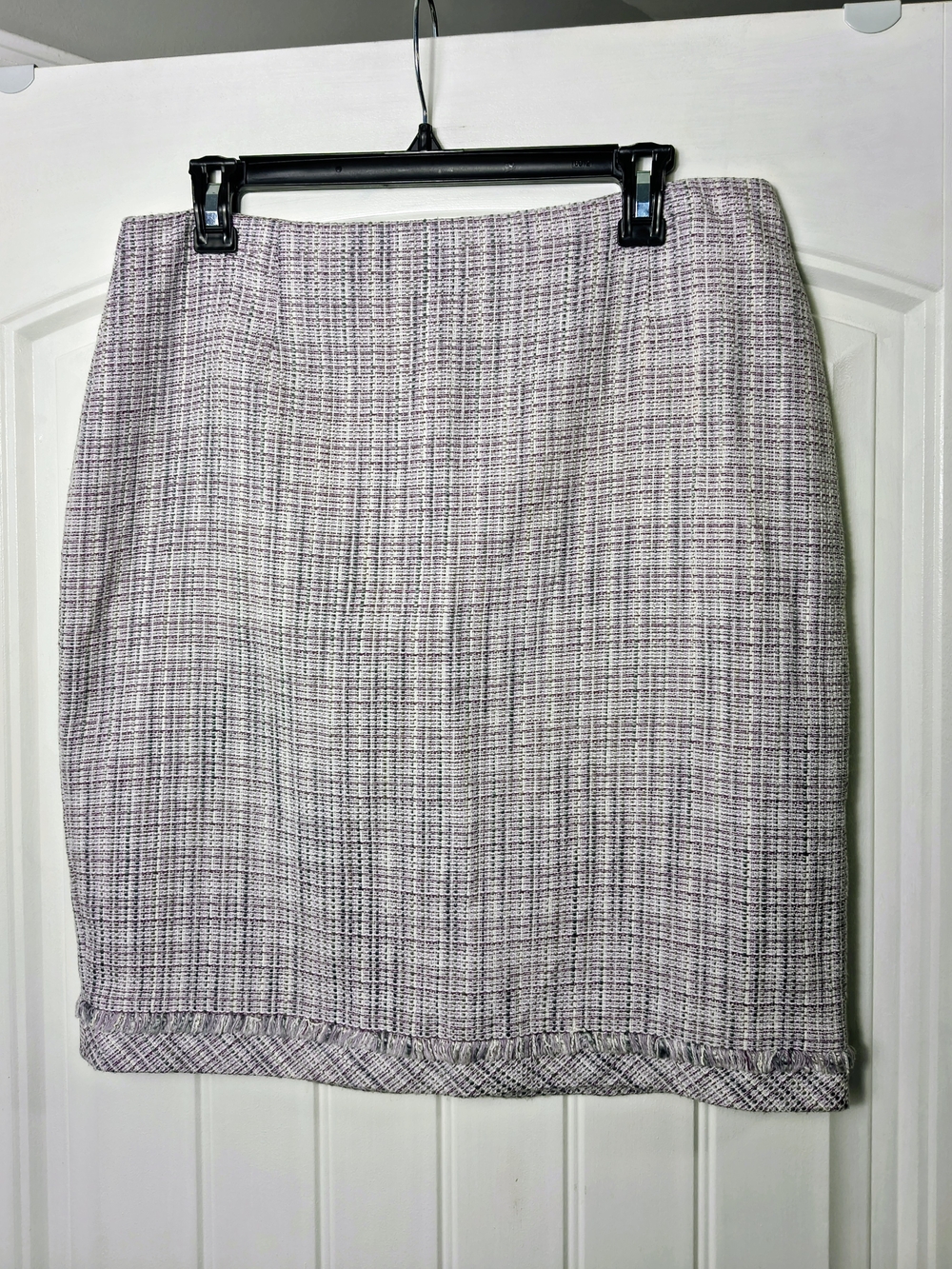 White House Black Market Lavender Tweed Pencil Skirt